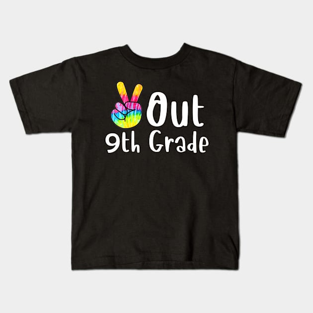 Peace Out 9th Grade Tie Dye Graduation Class Of 2023 Virtual Kids T-Shirt by mccloysitarh